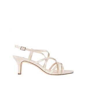 NINA NEW YORK Womens Gold Neptune Almond Toe Kitten Heel Slingback Sandal 6 W